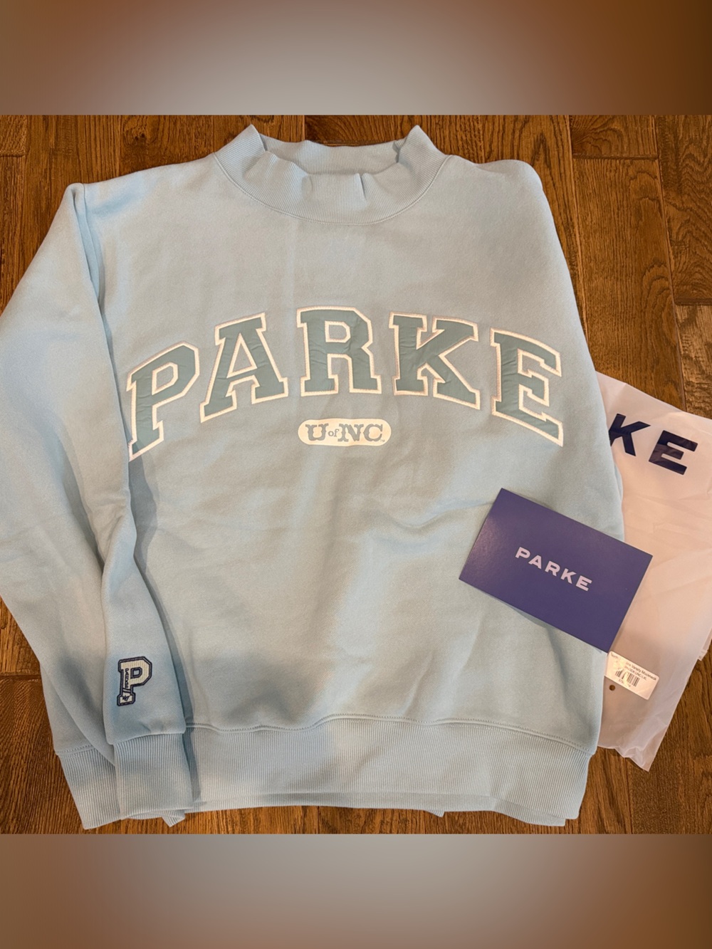 PARKE 47 Collab UNC Tar Heels Blue Mockneck  Sweatshirt L/XL